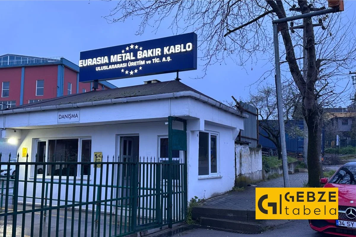 alüminyum kutu harf tabela, fabrika tabelası, çatı tabelası, gebze tabela, tabelacı